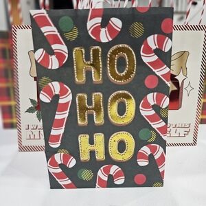 Christmas Holiday Gift Kraft Bags 7 Pack Snow Cool Fa La La La 4.5x6.5x3 Small